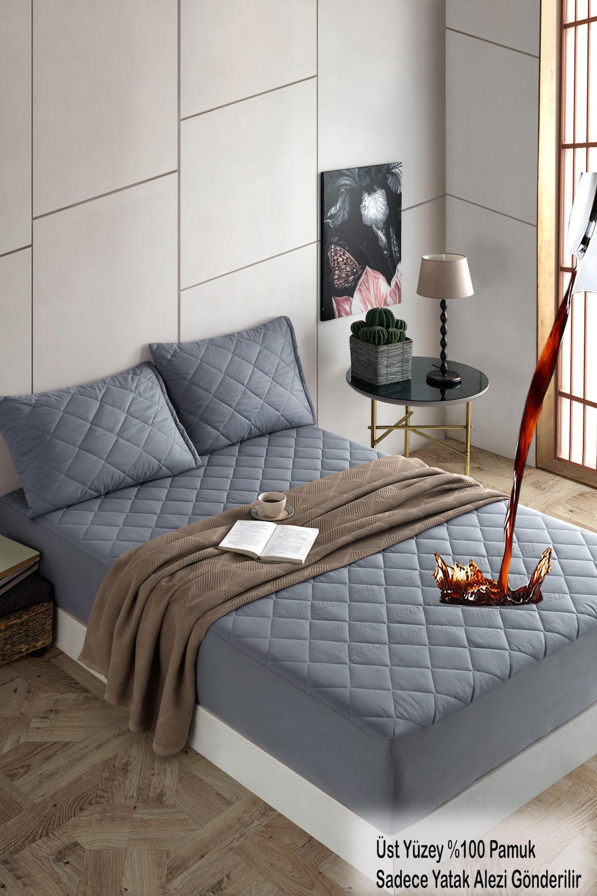 Formeya Kapitone Sıvı Geçirmez Fitted Pamuk Lastikli 100 x 200 cm Alez