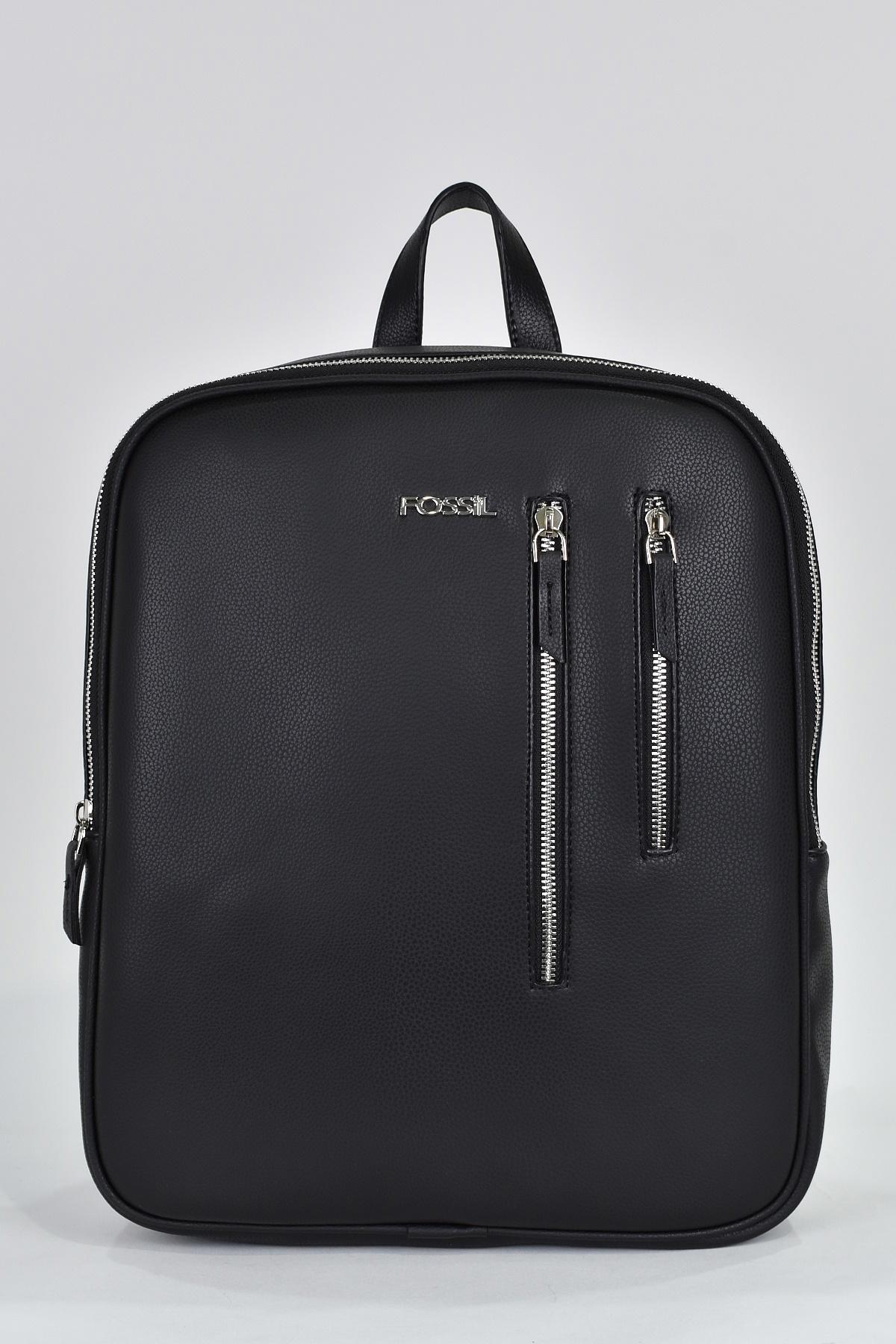 Fossil 2035 14.9 inç Suni Deri Su Geçirmez Laptop Sırt Çantası Siyah