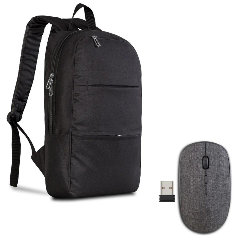 Classone Casetto 15.6 inç Kumaş Laptop Sırt Çantası Siyah + Kablosuz Mouse