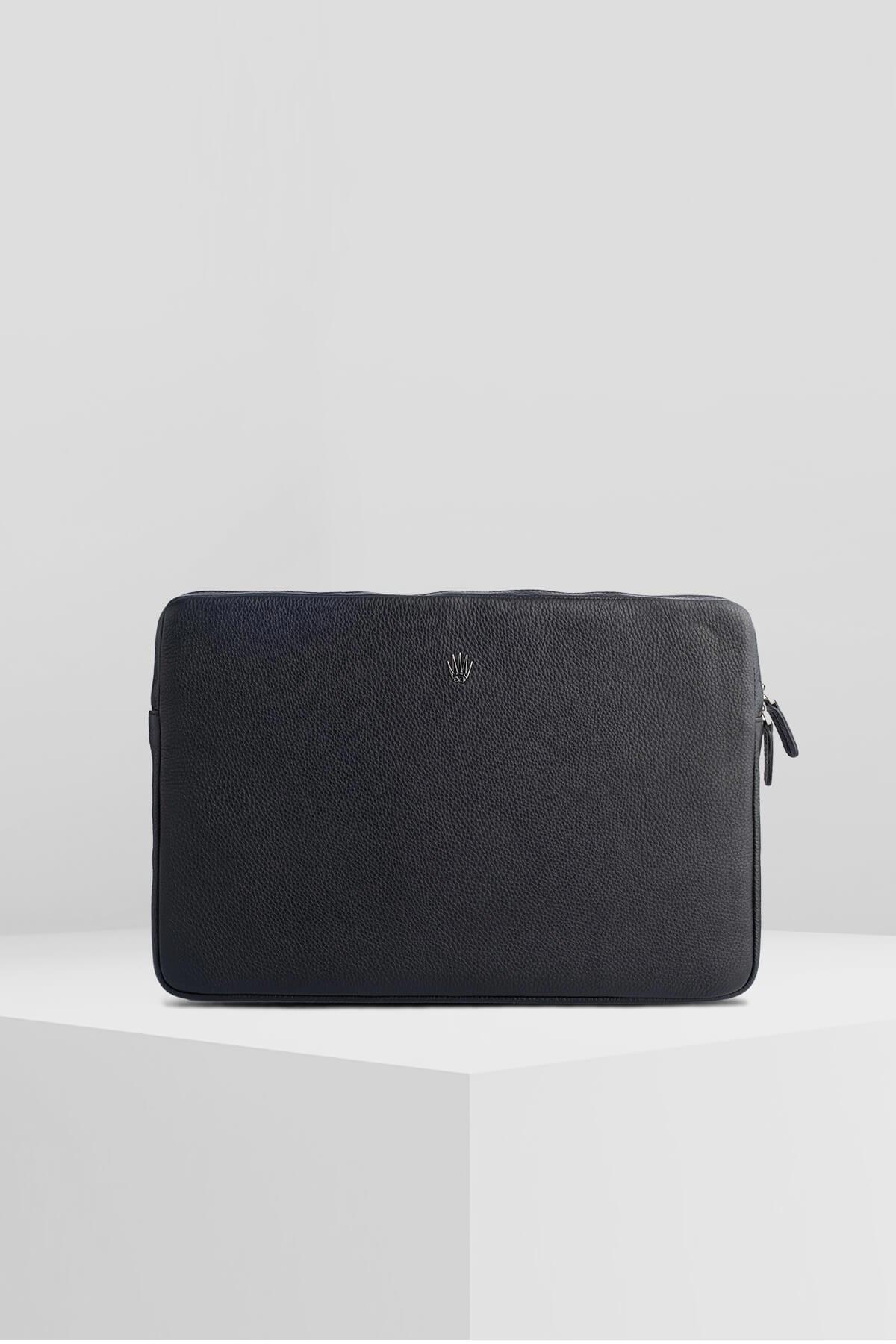 Watchofroyal 15 inç Deri Laptop El Çantası Siyah