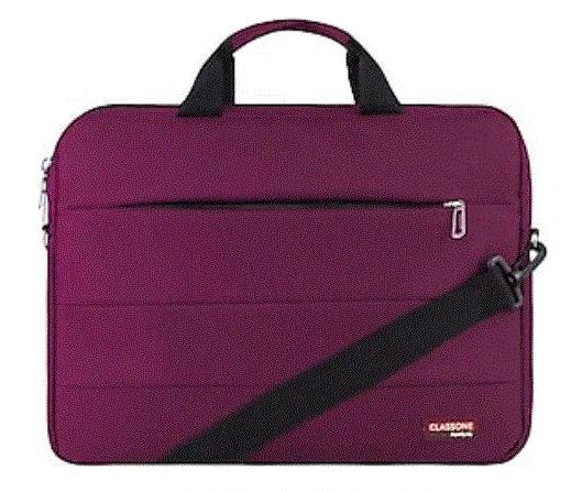 Classone 13-14 inç Kumaş Su Geçirmez Laptop Postacı Çantası Bordo