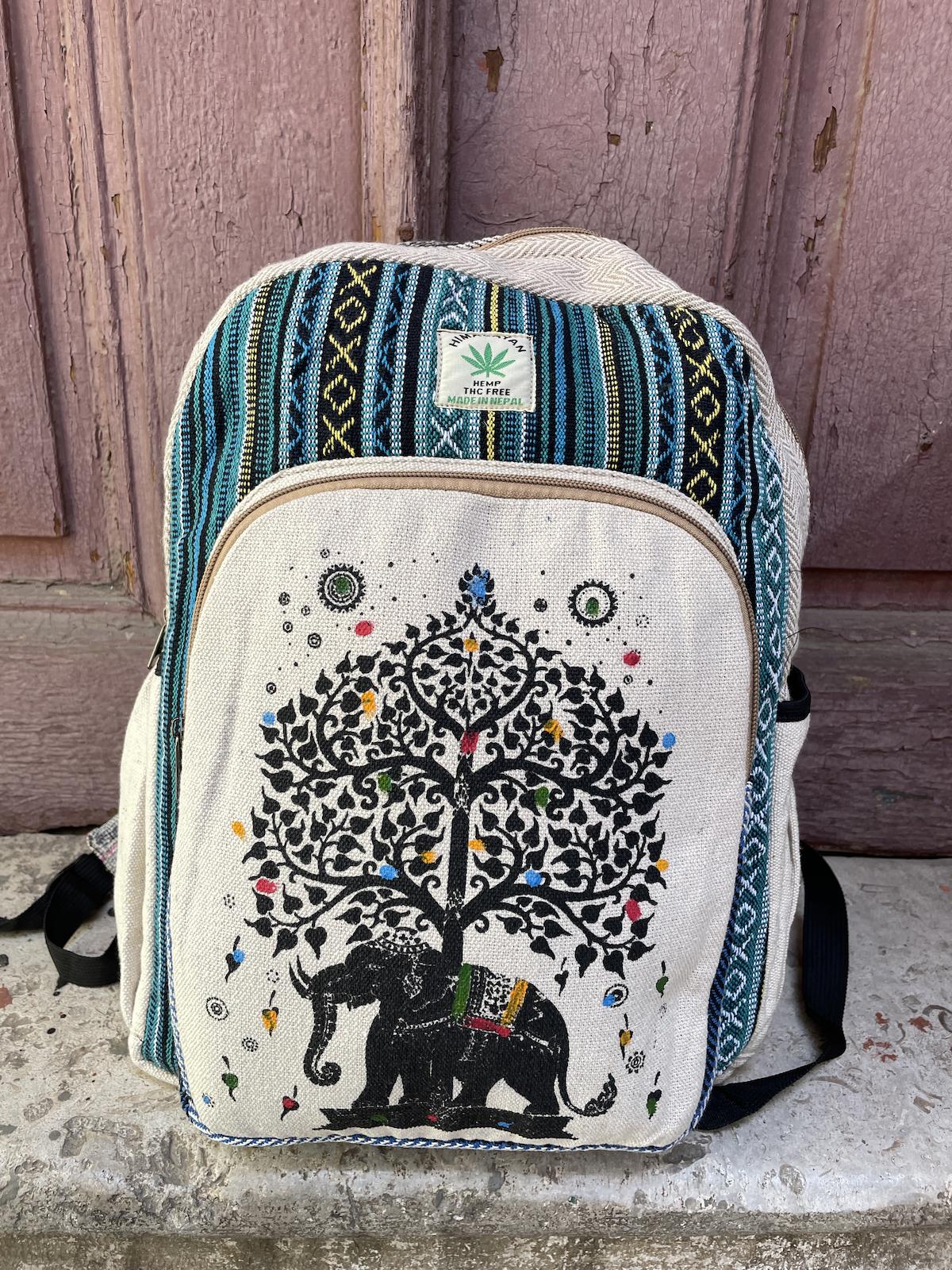 Bohoyasam Pamuk Laptop Sırt Çantası Gri-Mavi