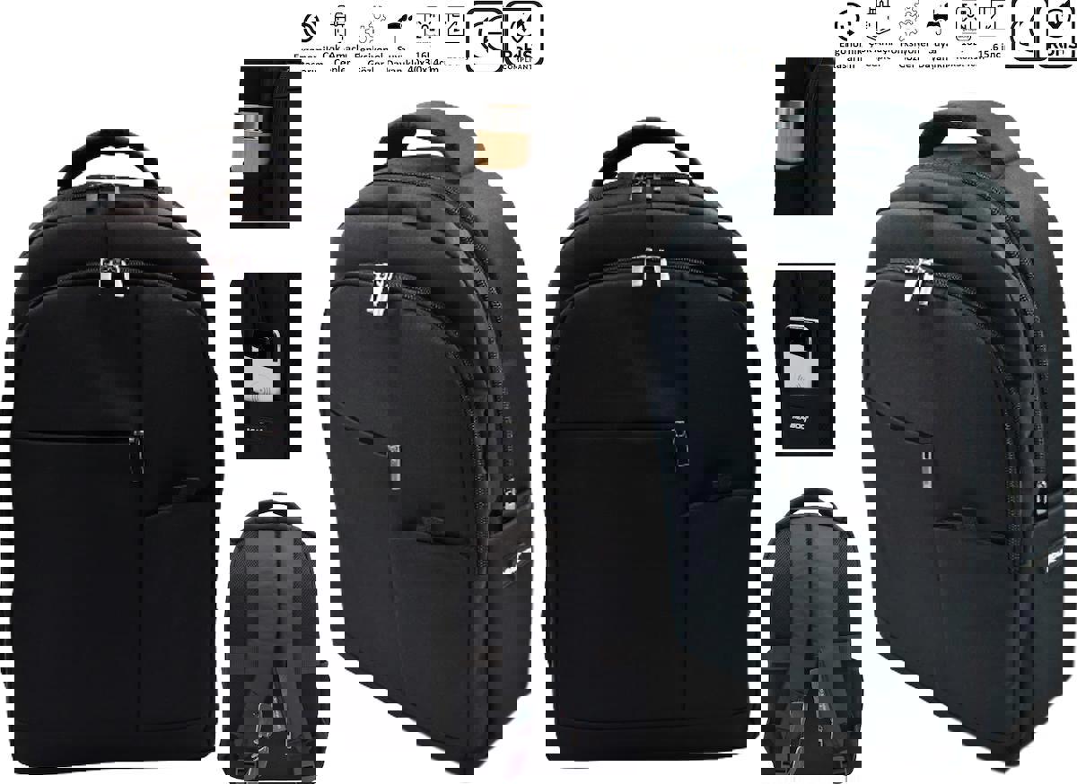 Miaboo M1905 15.6 inç İmpertex Su Geçirmez Laptop Sırt Çantası Siyah