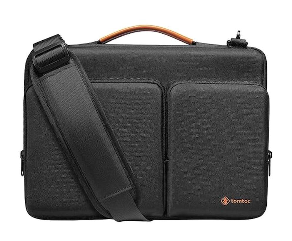 Tomtoc 13.5 inç Tekstil Su Geçirmez Laptop Postacı Çantası Siyah
