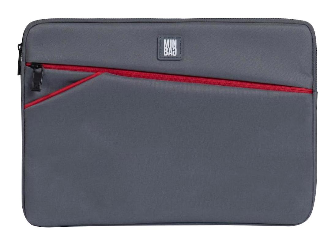 Minbag 13 inç Suni Deri Su Geçirmez Laptop El Çantası Gri