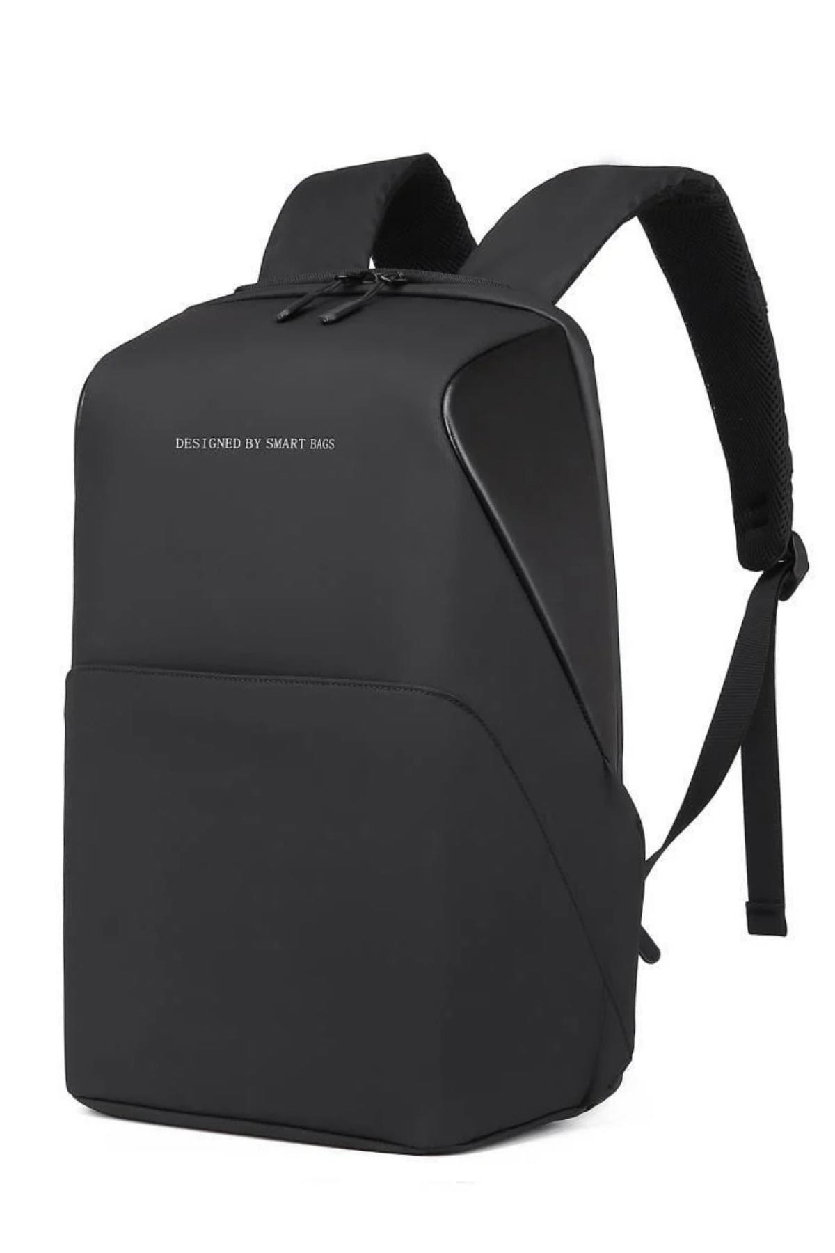 Smart Bags 16 inç Tekstil Su Geçirmez Laptop Sırt Çantası Siyah