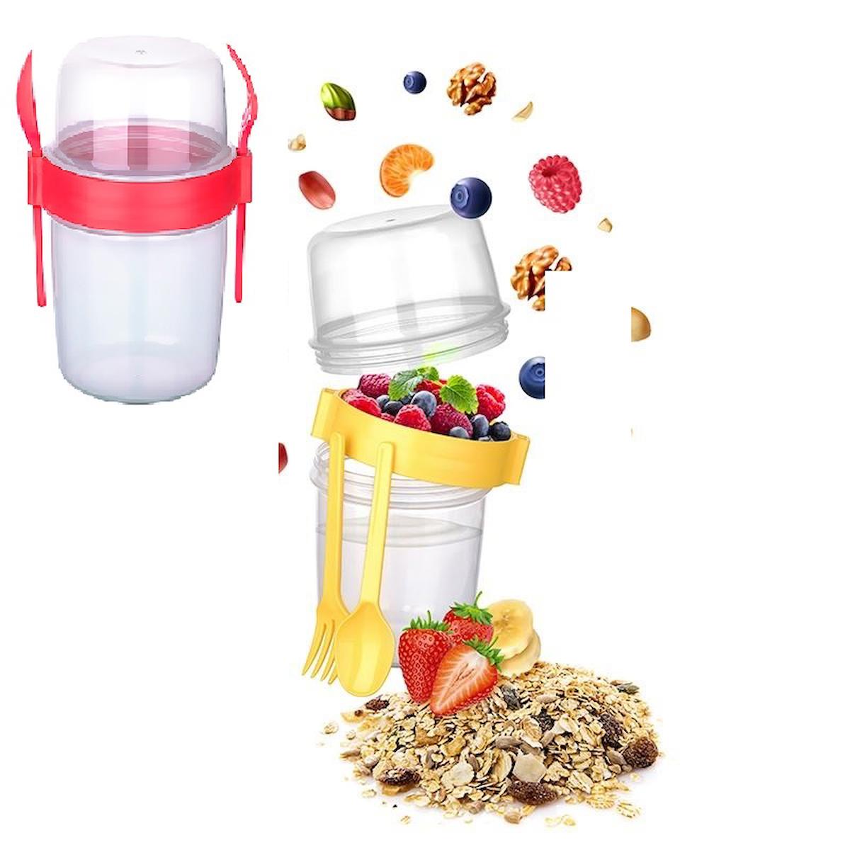 Bsre Evet 4 Parça Silindir Plastik Saklama Kabı 500 ml