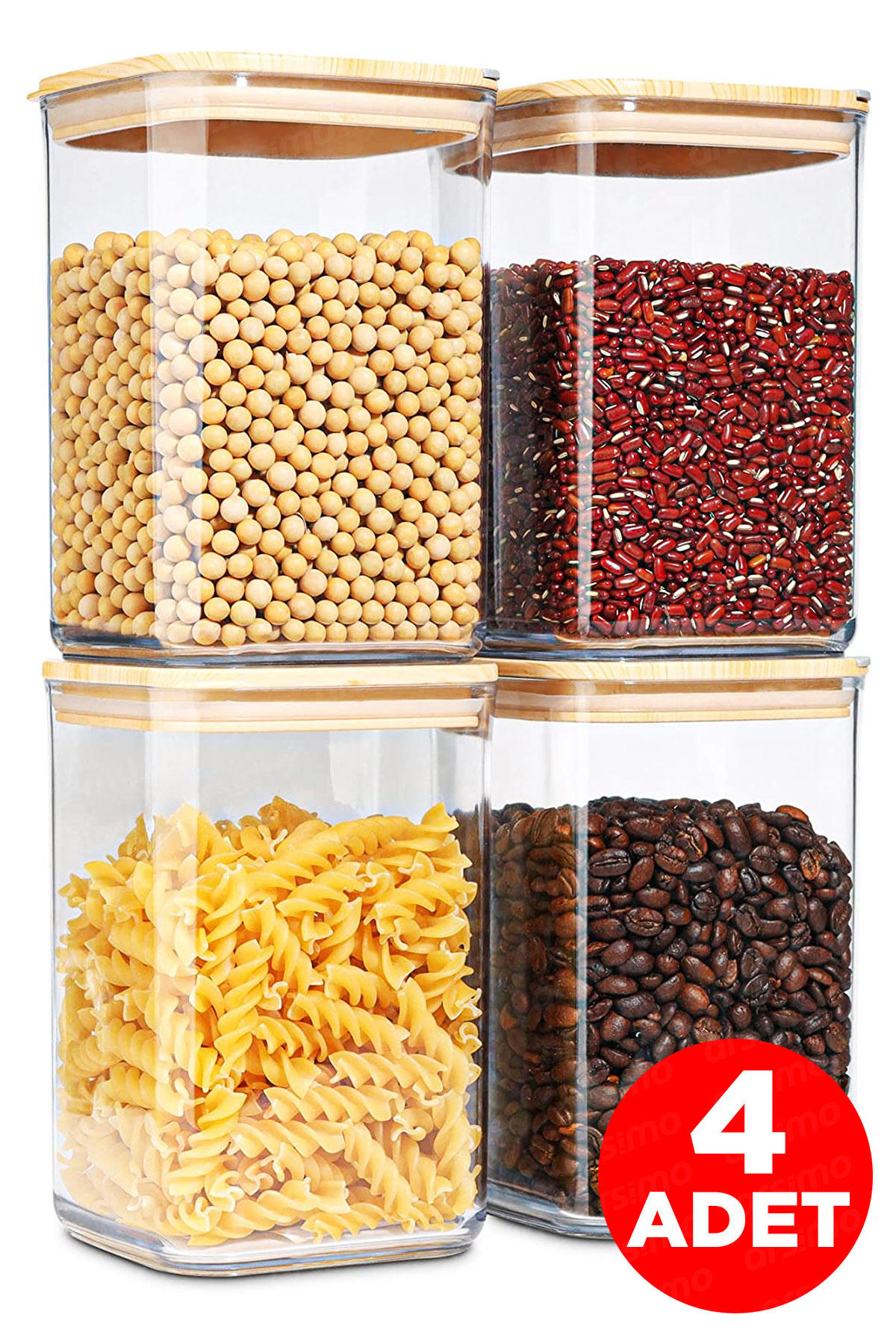 Arsimo 8 Parça Dikdörtgen Plastik Saklama Kabı 1.7 lt