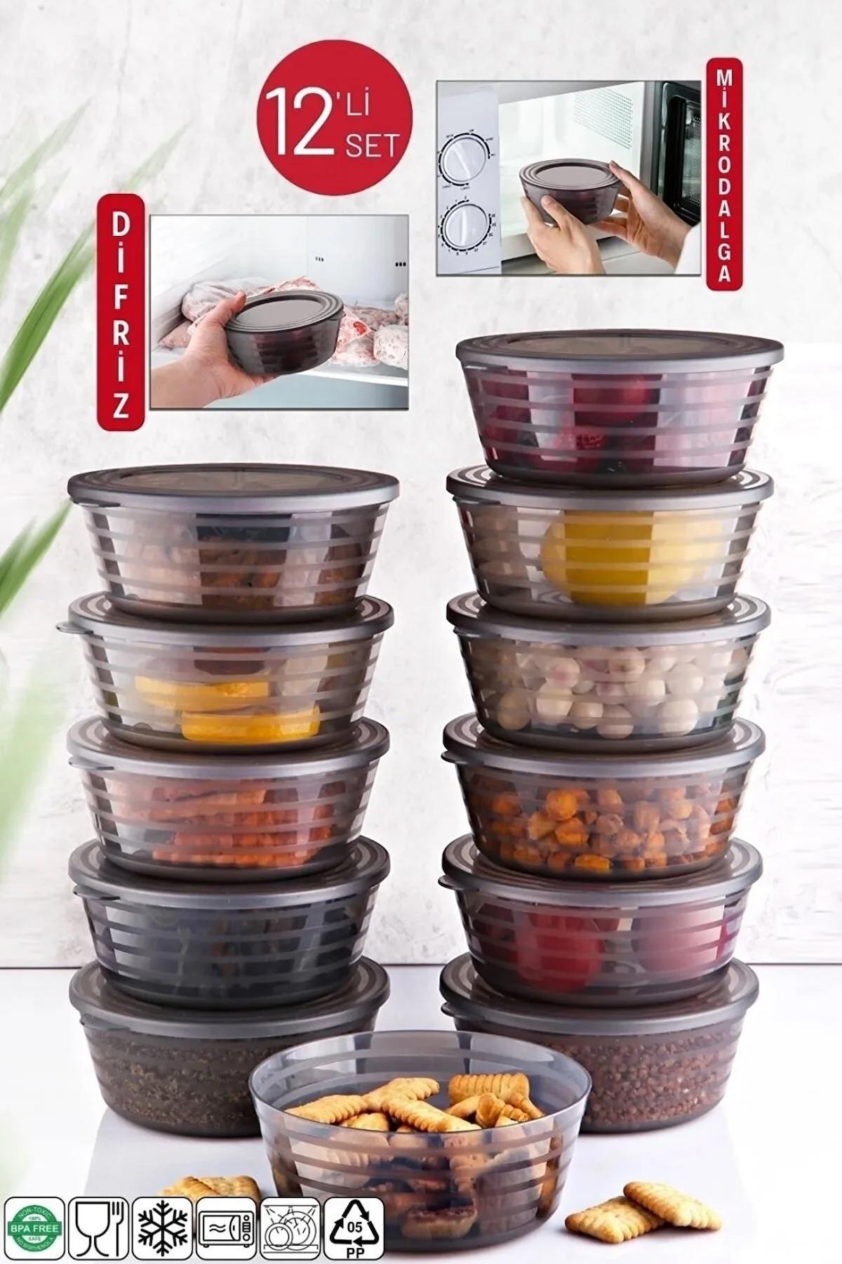 Open Home Concept 24 Parça Yuvarlak Plastik Saklama Kabı 400 ml