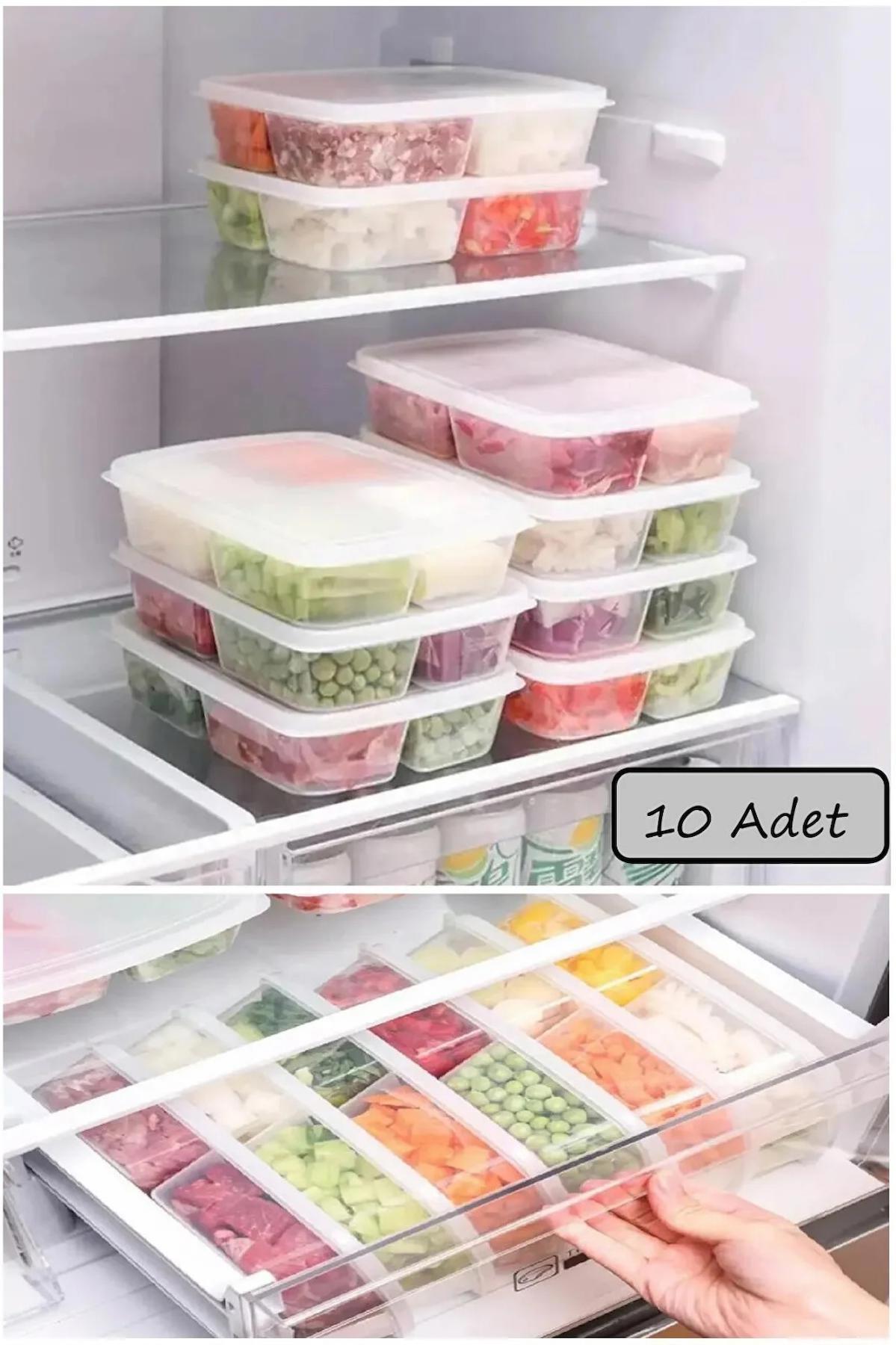 Bayev Evet 10 Parça Dikdörtgen Plastik Saklama Kabı 2.5 lt