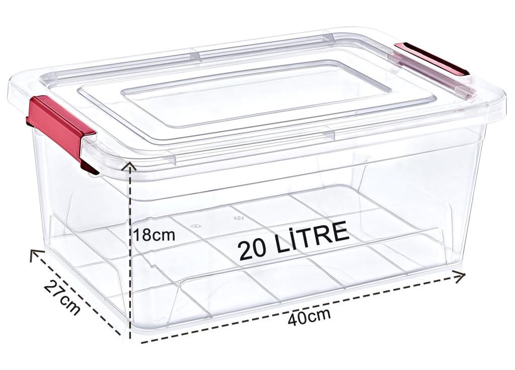 Smartware 4 Parça Dikdörtgen Plastik Saklama Kabı 20 lt
