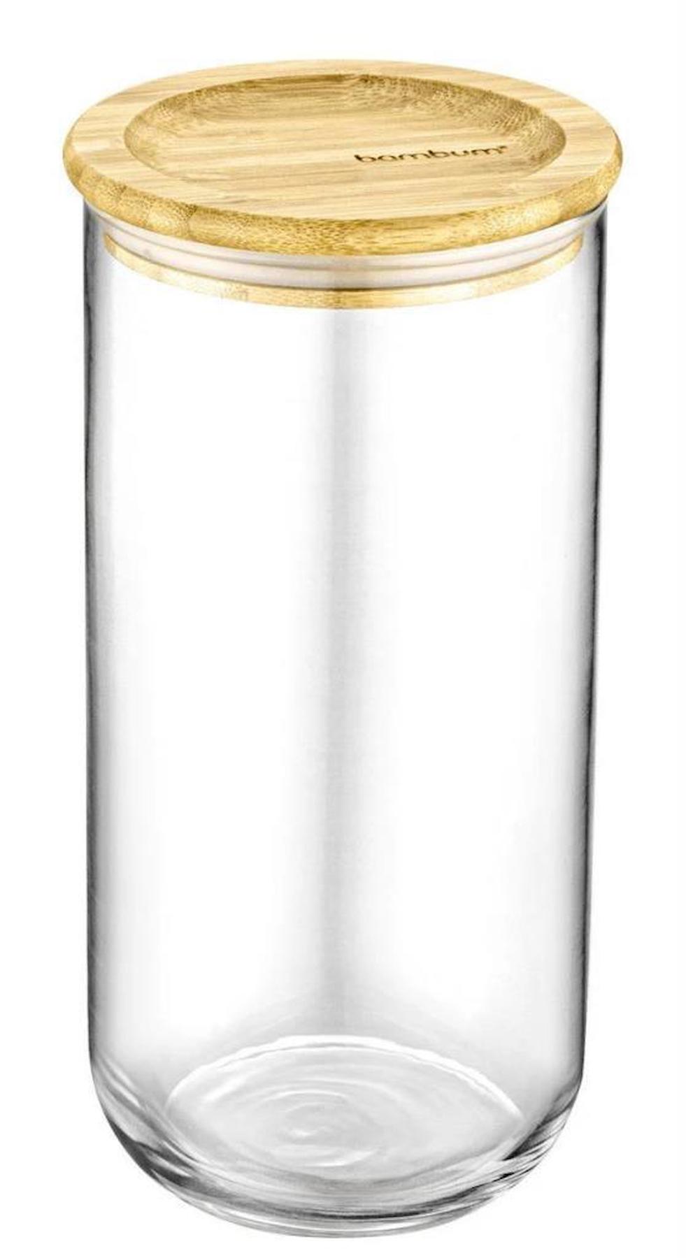 Bambum 2 Parça Yuvarlak Cam Saklama Kabı 1.3 lt