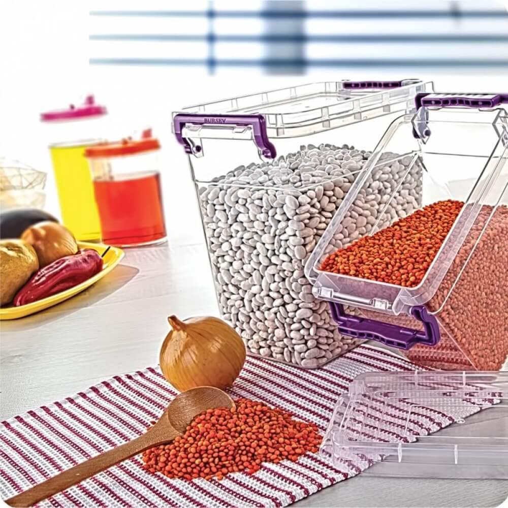 Piev 2 Parça Dikdörtgen plastik Saklama Kabı 6.8 lt