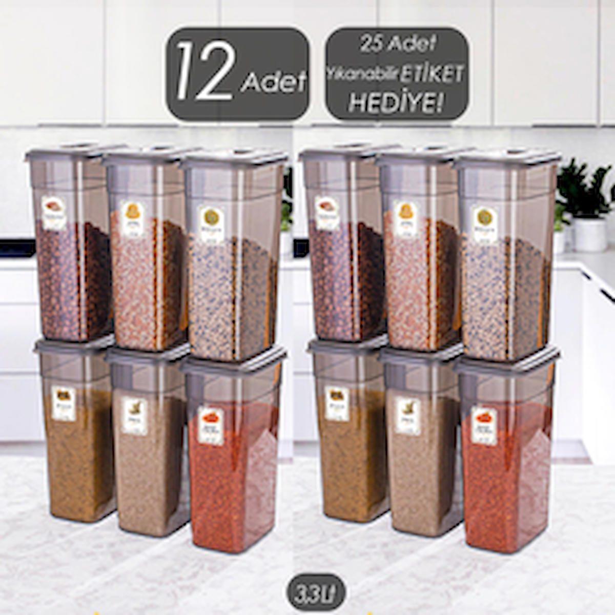 Porsima 24 Parça Dikdörtgen Plastik Saklama Kabı 3.3 lt