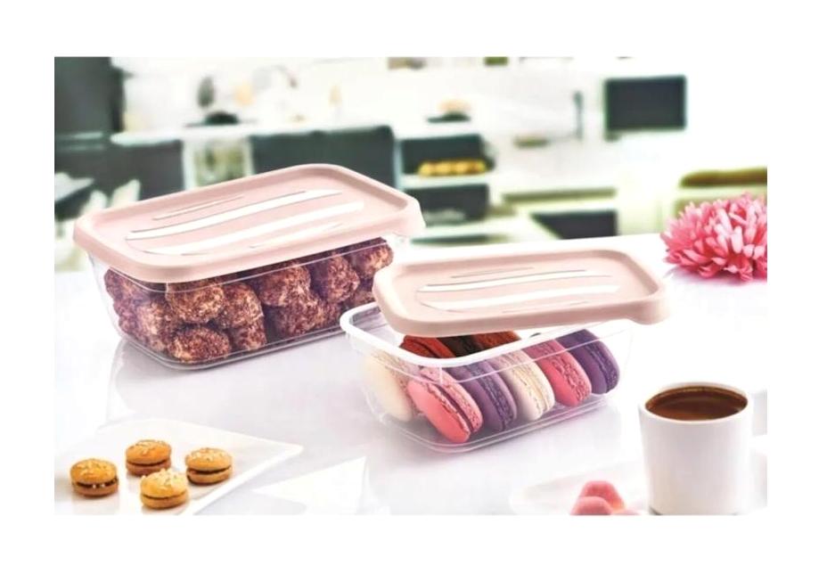 Shopping Store 4 Parça Dikdörtgen Plastik Saklama Kabı