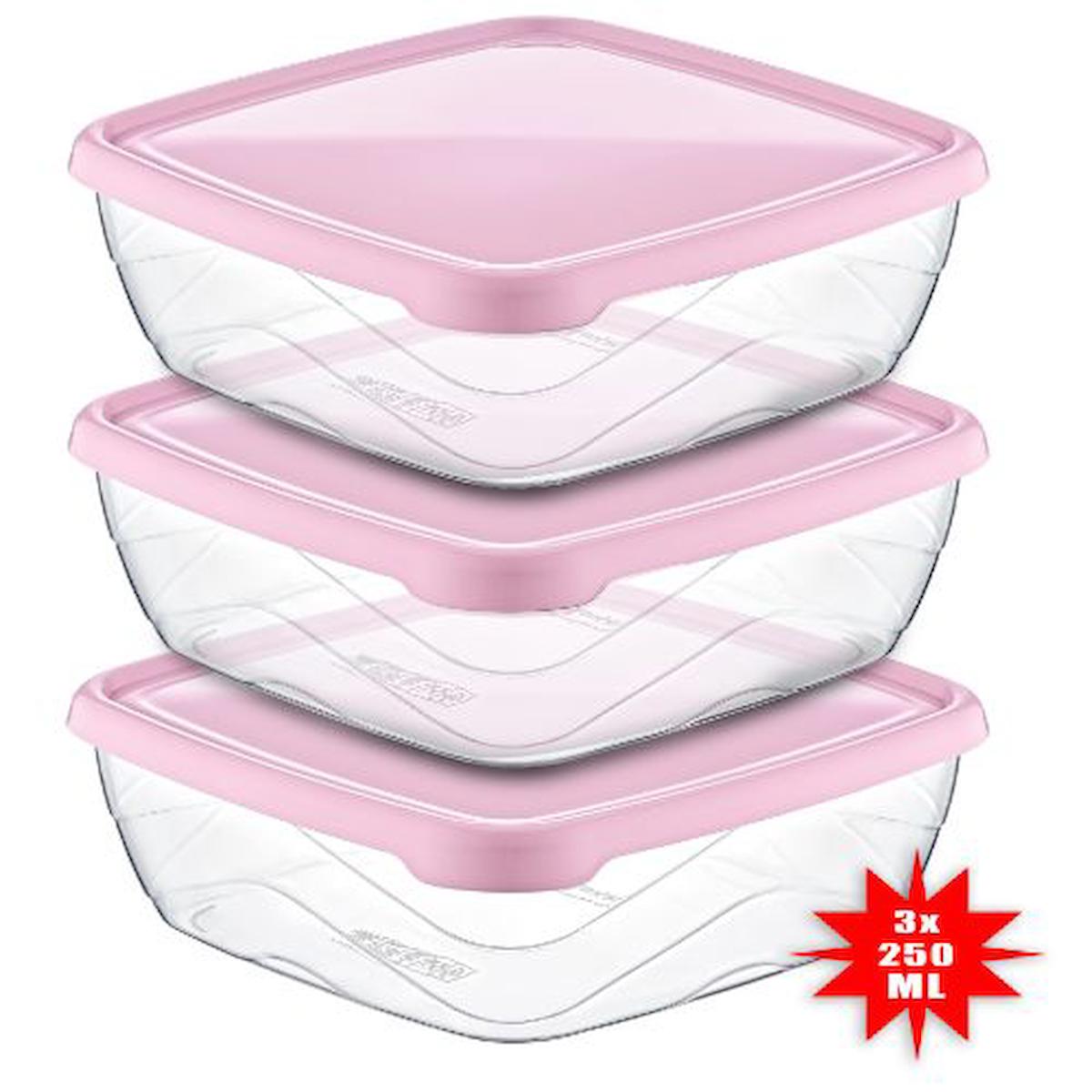 Nova Store 3 Parça Kare Cam Saklama Kabı 750 ml