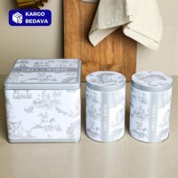 Sarkap 3 Parça Kare Metal Saklama Kabı
