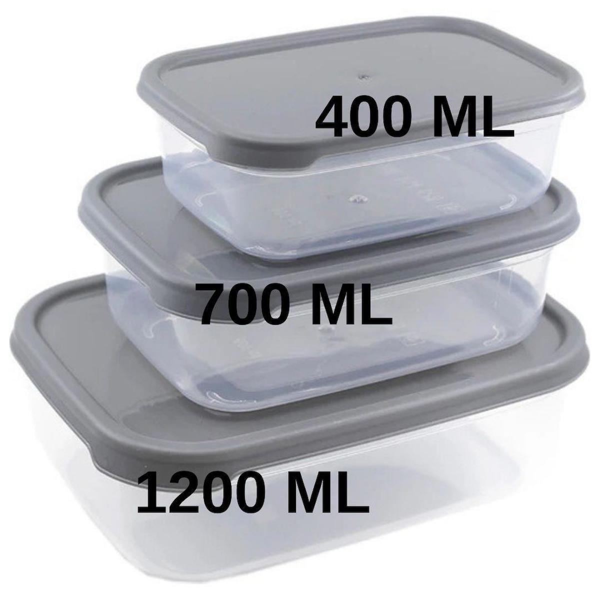 Proff 4 Parça Dikdörtgen Plastik Saklama Kabı 400 ml