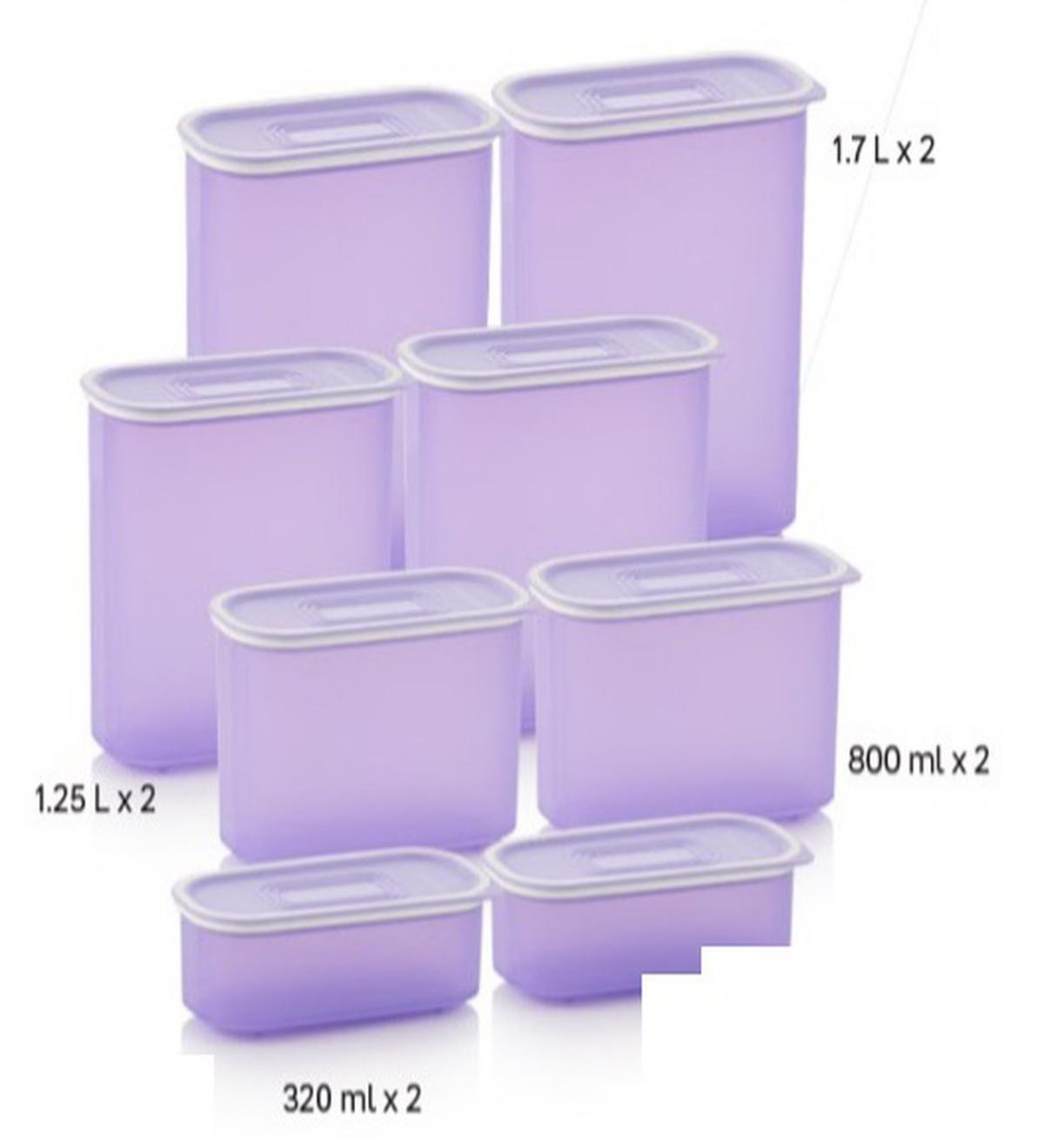 Tupperware 16 Parça Silindir Plastik Saklama Kabı