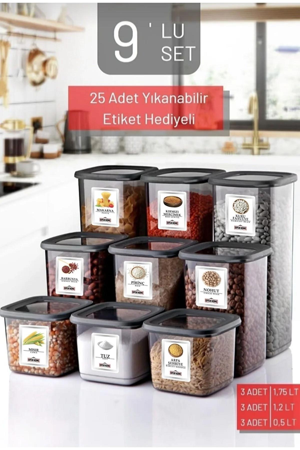 Open Home Concept 18 Parça Kare Plastik Saklama Kabı