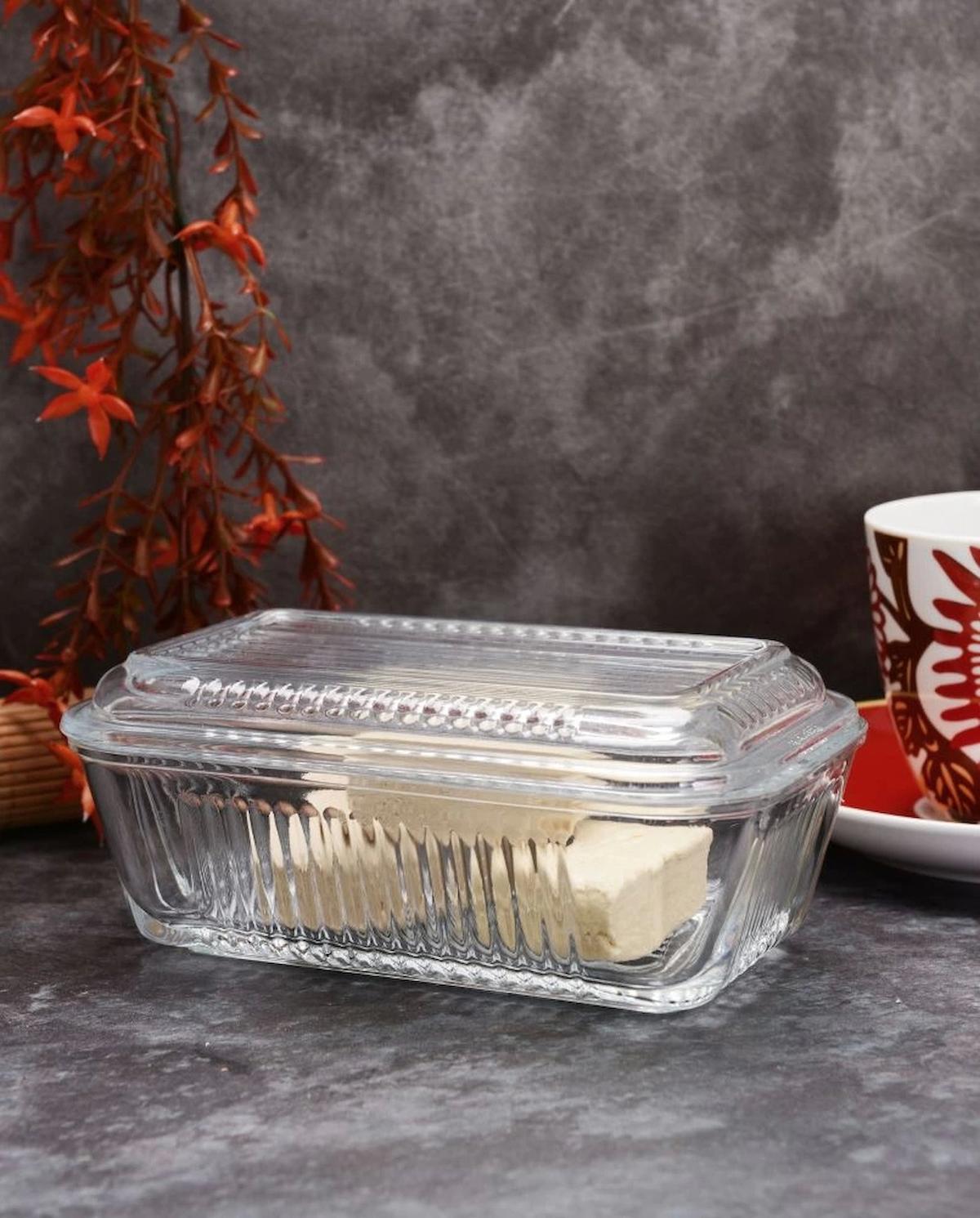 Melyet 2 Parça Dikdörtgen Cam Saklama Kabı 480 ml