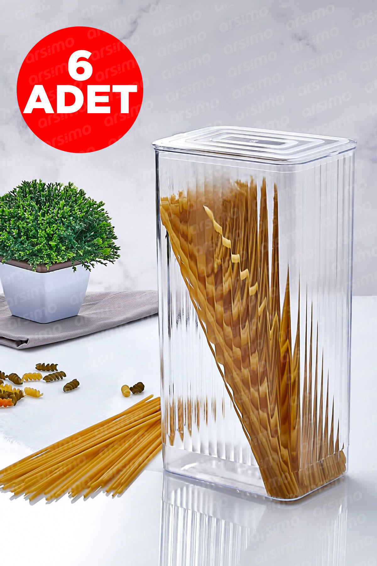Arsimo 12 Parça Kare Akrilik Saklama Kabı 3.2 lt