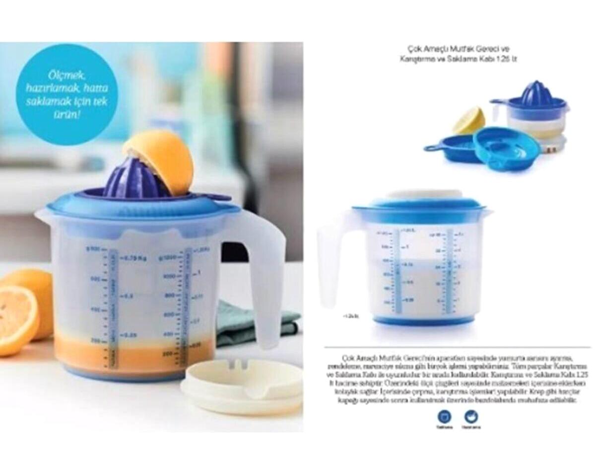 Tupperware 5 Parça Silindir - Yuvarlak Plastik Saklama Kabı