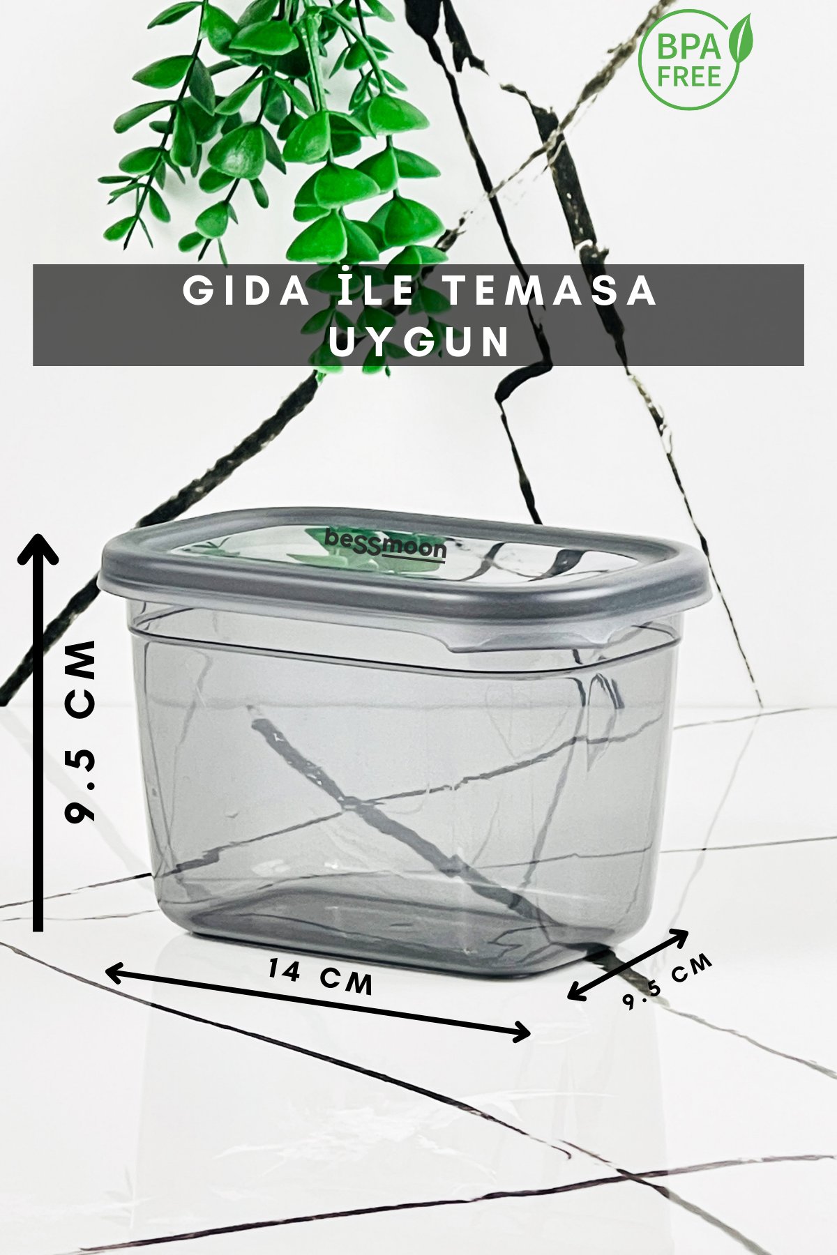 Bessmoon 24 Parça Dikdörtgen Plastik Saklama Kabı 800 ml