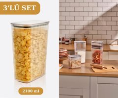 Flosoft 6 Parça Dikdörtgen plastik Saklama Kabı 2.1 lt