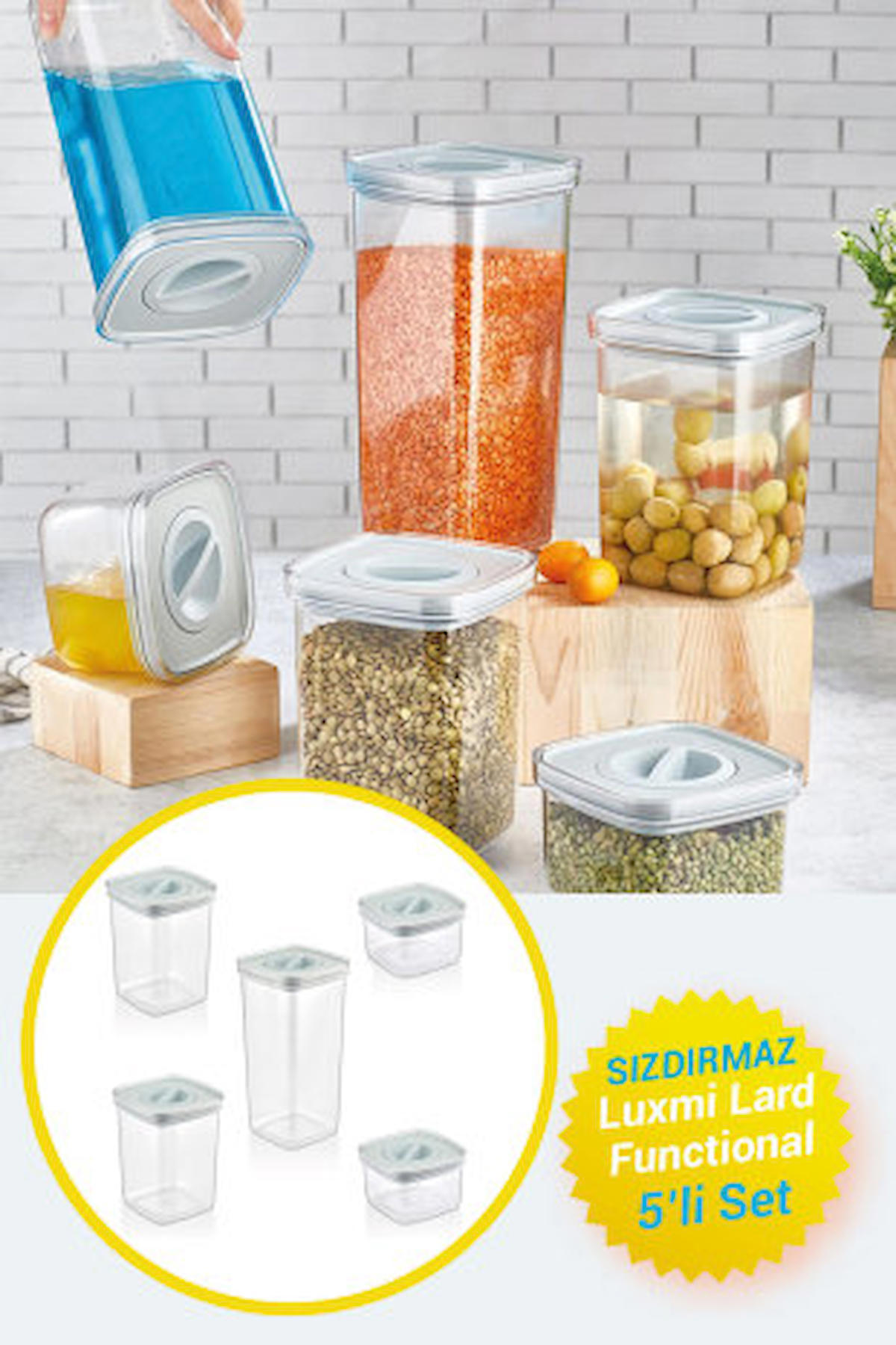 Luxmilard 10 Parça Kare Plastik Saklama Kabı