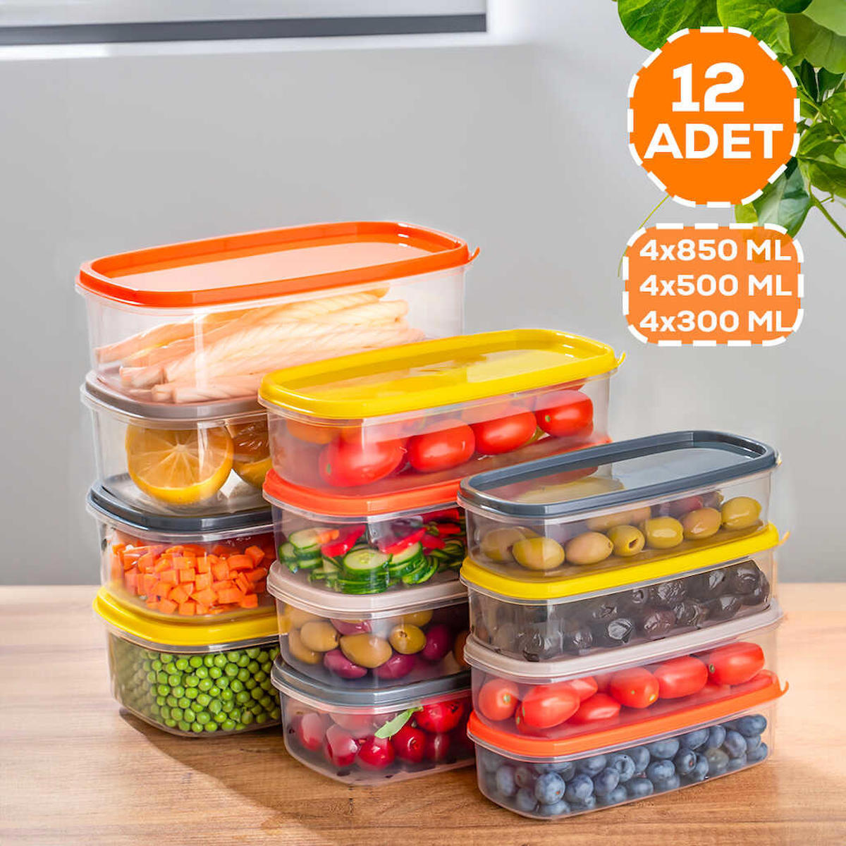Porsima 24 Parça Dikdörtgen Plastik Saklama Kabı