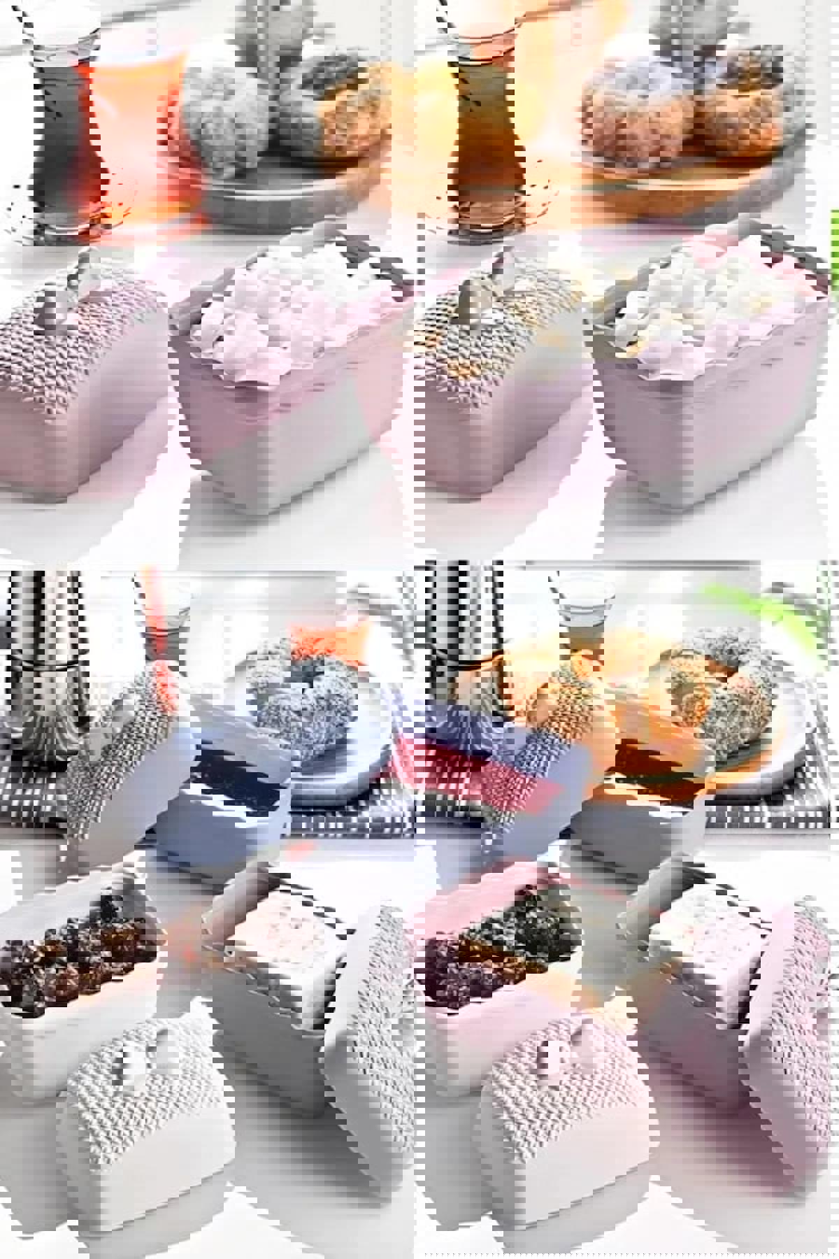 Bsre 4 Parça Dikdörtgen Plastik Saklama Kabı