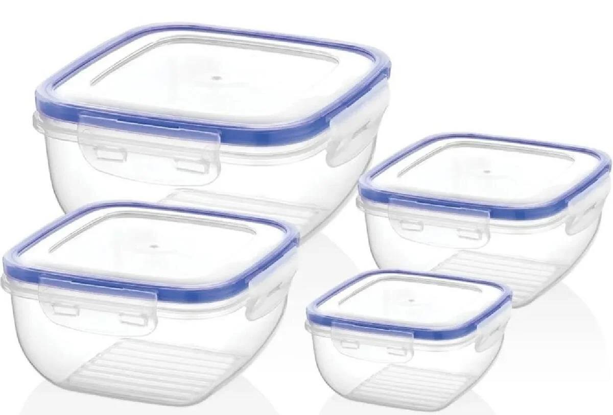 Asude 3 Parça Dikdörtgen Plastik Saklama Kabı 3 lt