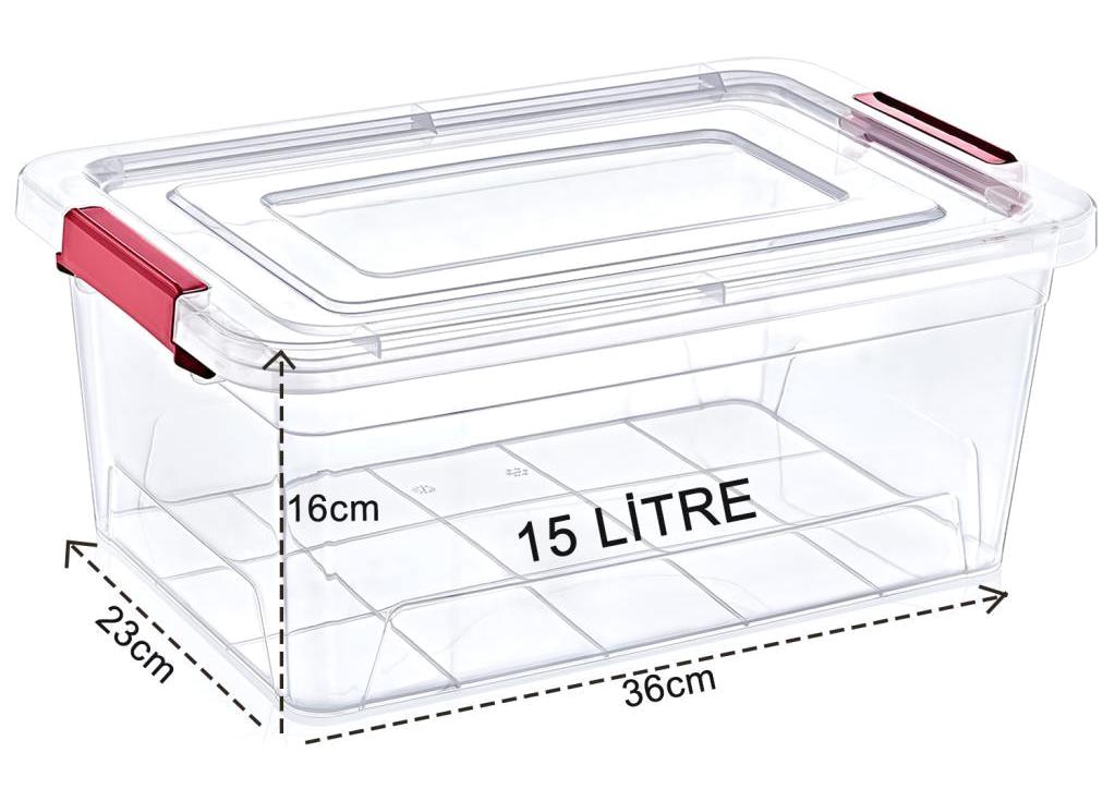 Smartware 4 Parça Dikdörtgen Plastik Saklama Kabı 15 lt