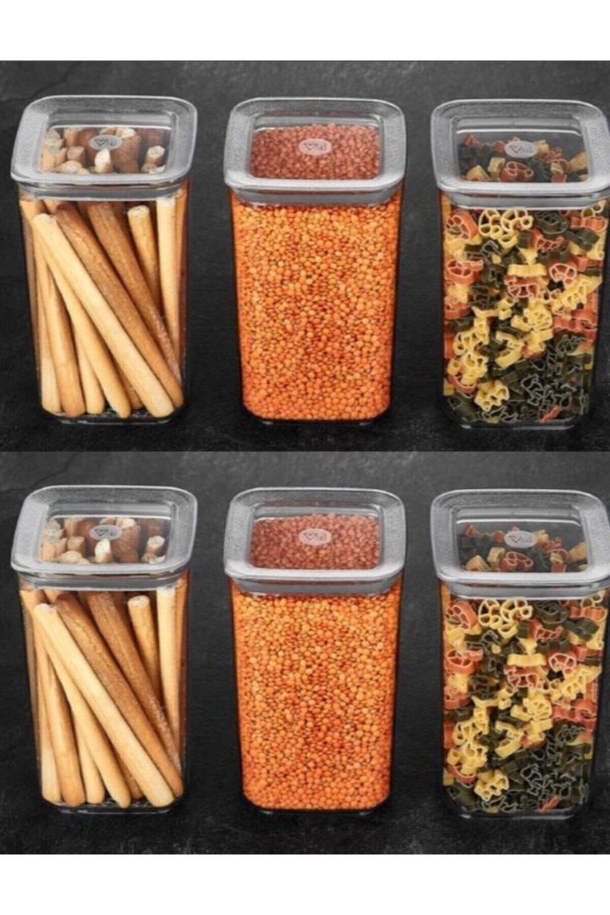 Vip Ahmet 6 Parça Kare Plastik Saklama Kabı 1.2 lt
