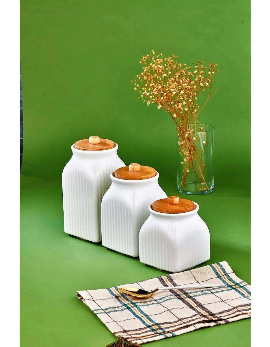 Shopping Store 6 Parça Yuvarlak Porselen Saklama Kabı