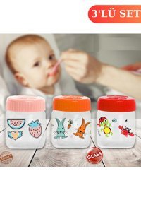 Flosoft 6 Parça Yuvarlak cam Saklama Kabı 200 ml