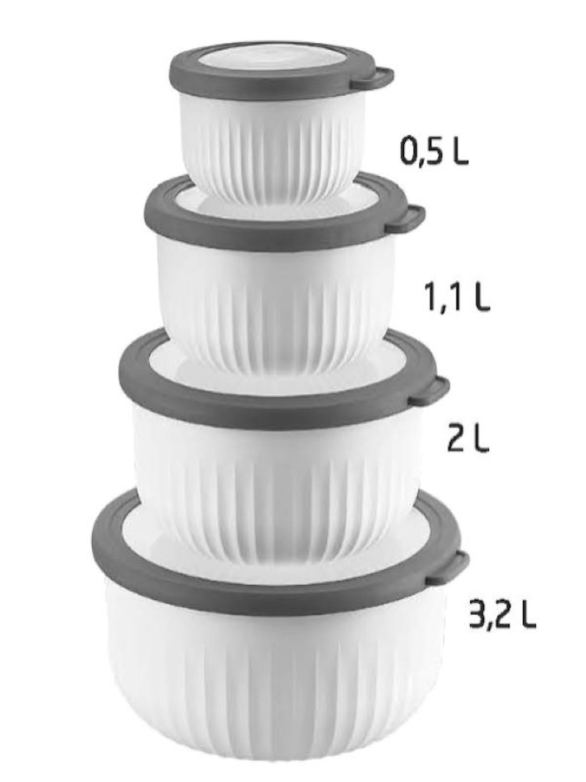 Vip Ahmet 4 Parça Yuvarlak plastik Saklama Kabı 5.5 lt