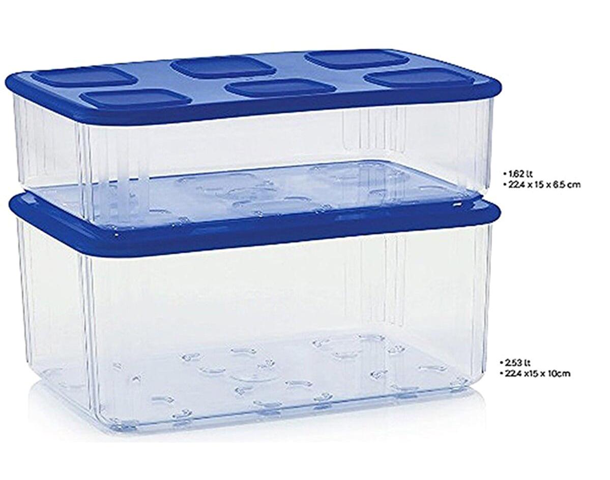 Tupperware 4 Parça Dikdörtgen Plastik Saklama Kabı
