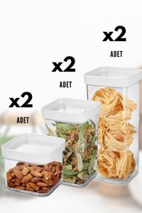 Gondol 6 Parça Kare Plastik Saklama Kabı 6 lt