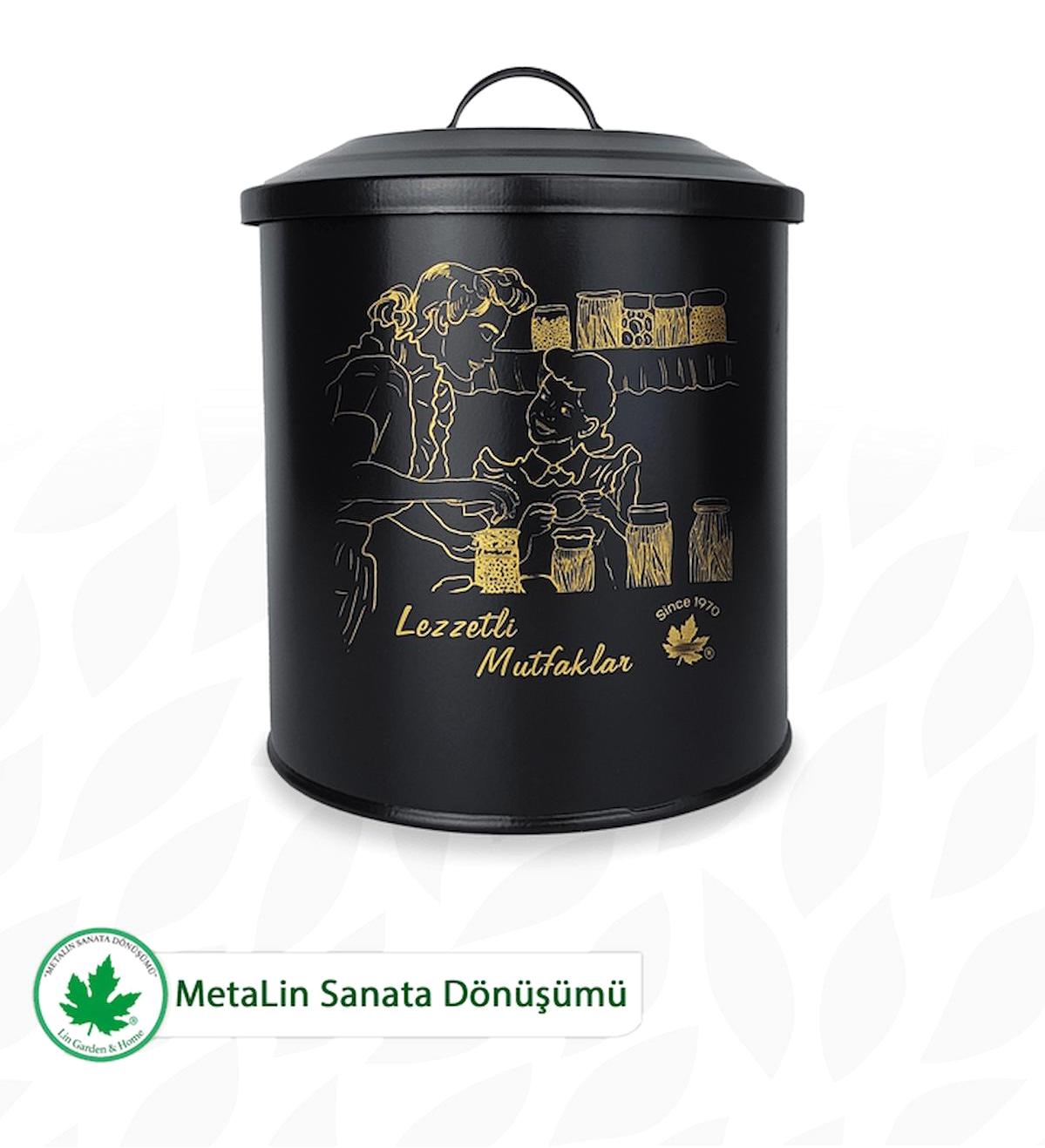 Lin Metal 2 Parça Oval Metal Saklama Kabı 5 lt