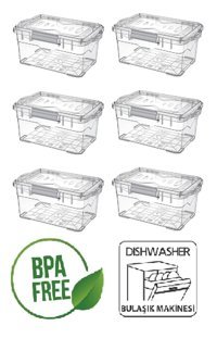 Titiz 12 Parça Dikdörtgen Plastik Saklama Kabı 1.5 lt