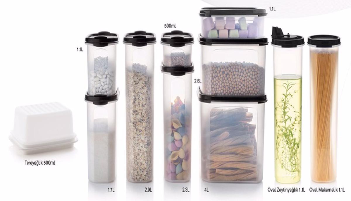 Tupperware 11 Parça Dikdörtgen Plastik Saklama Kabı