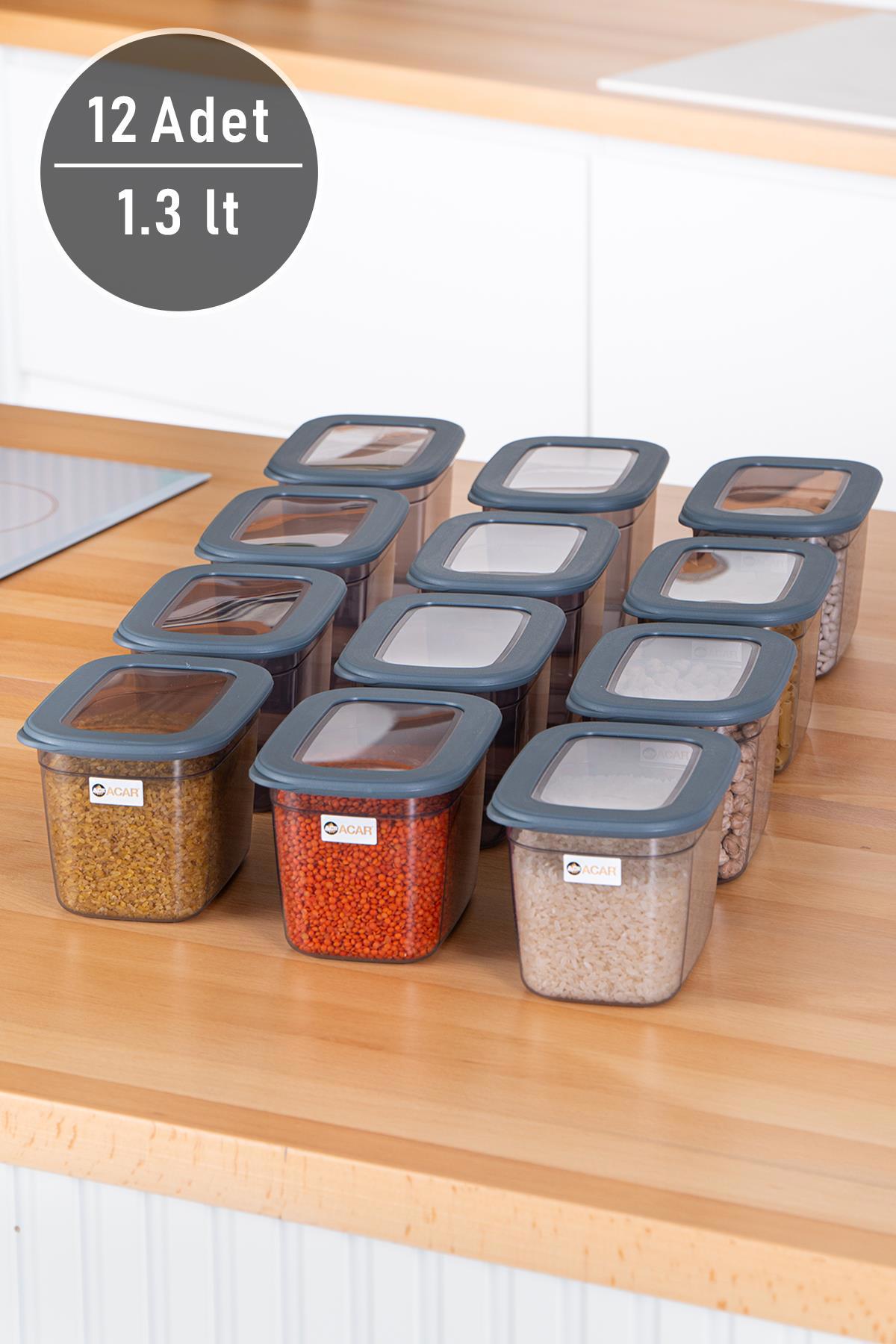 Acar 24 Parça Dikdörtgen Plastik Saklama Kabı 1.3 lt