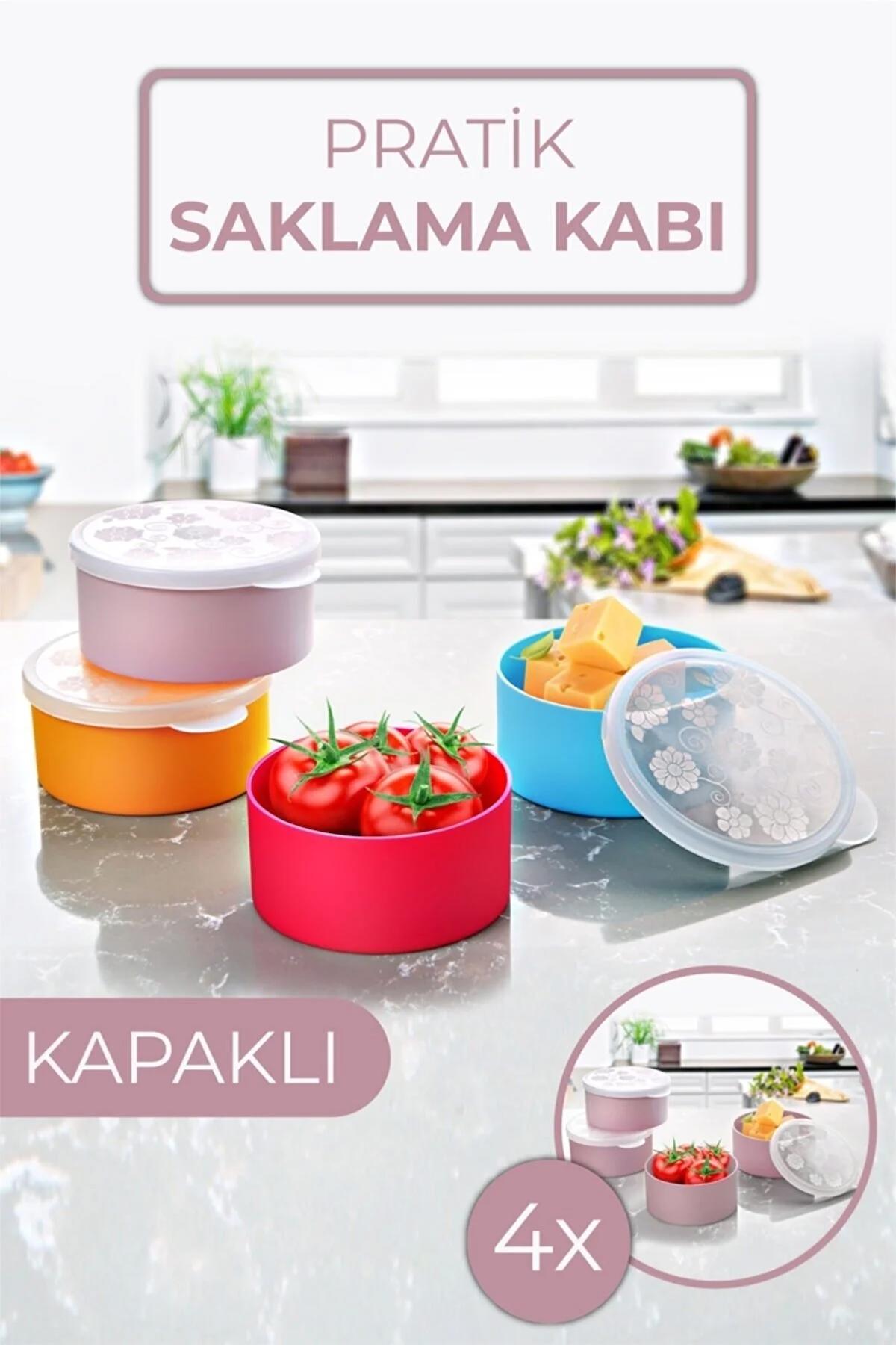 Open Home Concept 8 Parça Yuvarlak Plastik Saklama Kabı 200 ml