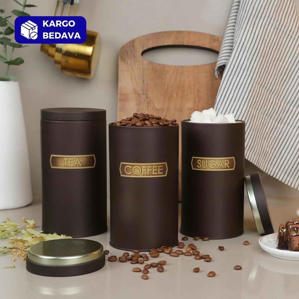 Sarkap 6 Parça Silindir Metal Saklama Kabı 1 lt