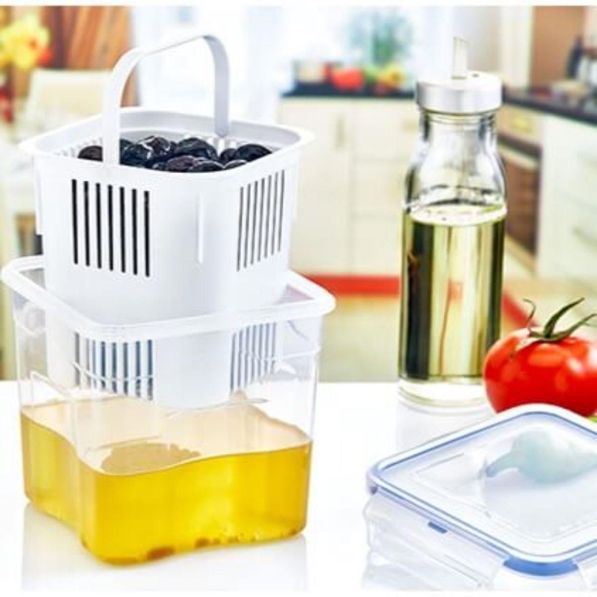 Bsre 3 Parça Kare Plastik Saklama Kabı 1.3 lt