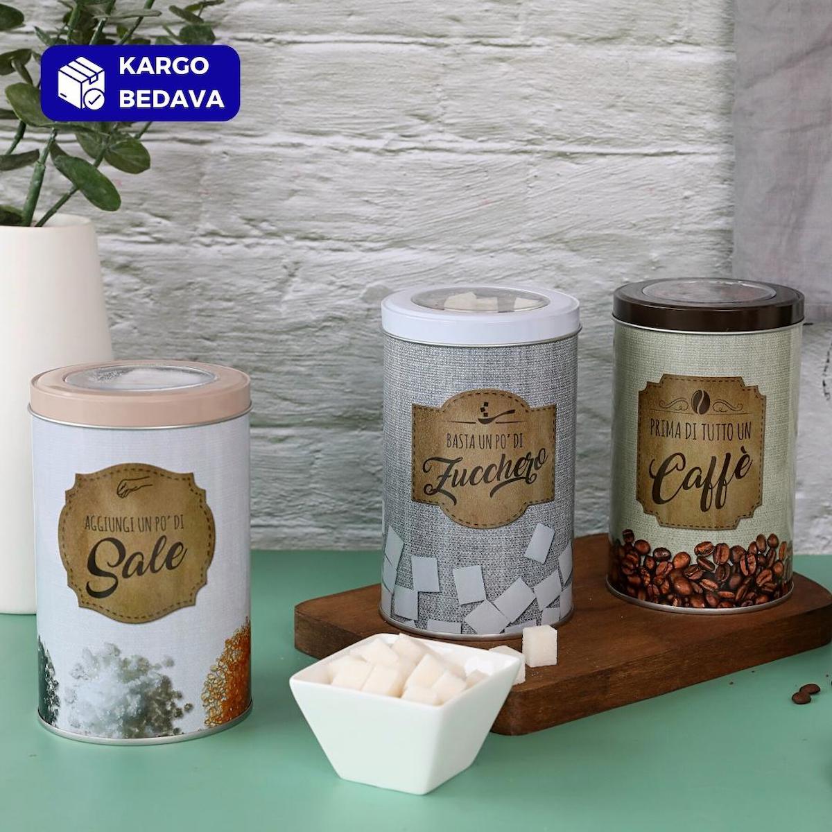 Sarkap 6 Parça Yuvarlak Metal Saklama Kabı 1.2 lt