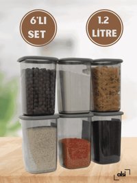 Alsi Home 12 Parça Kare Plastik Saklama Kabı 1.2 lt