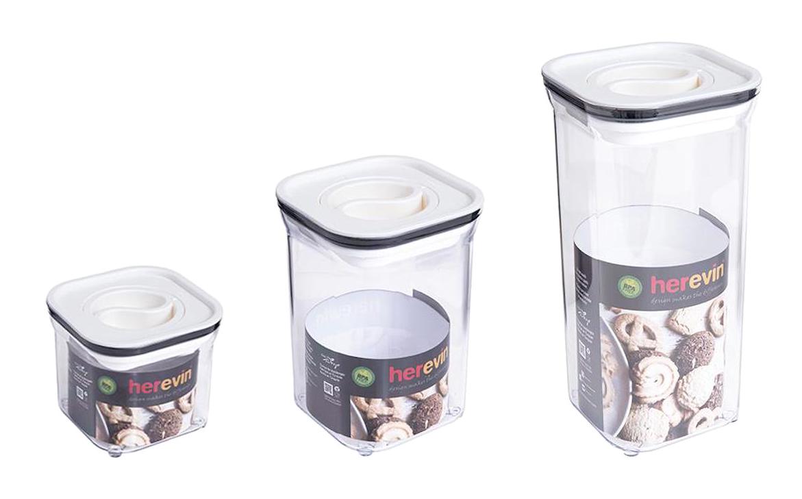 Herevin 3 Parça Dikdörtgen Plastik Saklama Kabı